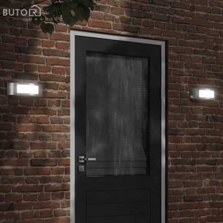 vidaXL 2 db ezüstszínű rozsdamentes acél kültéri falilámpa
