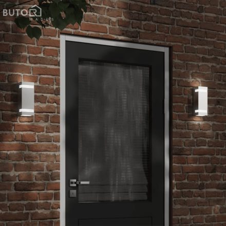 vidaXL 2 db ezüstszínű rozsdamentes acél kültéri falilámpa