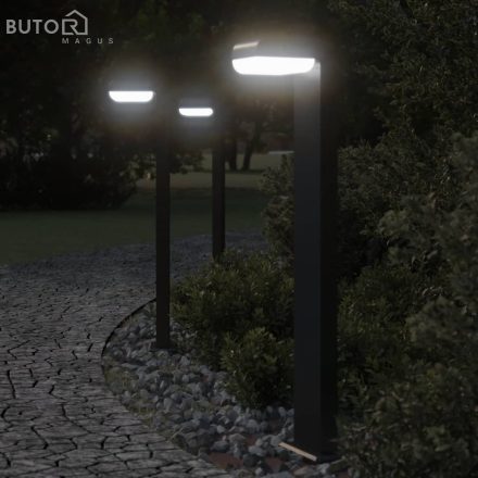 vidaXL 3 db fekete öntött alumínium kültéri állólámpa 80 cm