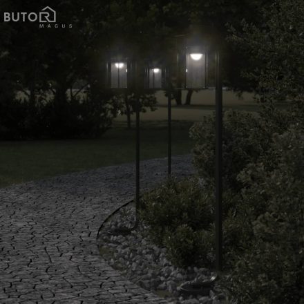 vidaXL fekete rozsdamentes acél kültéri állólámpa 100 cm