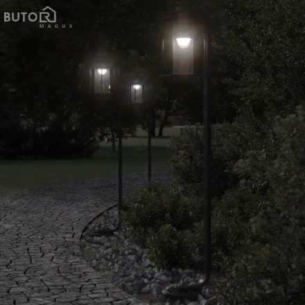 vidaXL 3 db fekete rozsdamentes acél kültéri állólámpa 100 cm
