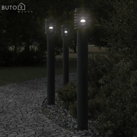vidaXL fekete rozsdamentes acél kültéri állólámpa 110 cm