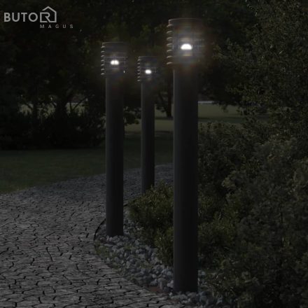 vidaXL 3 db fekete rozsdamentes acél kültéri állólámpa 110 cm