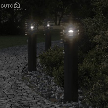vidaXL 3db fekete rozsdamentes acél kültéri állólámpa érzékelővel 60cm