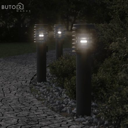 vidaXL fekete rozsdamentes acél kültéri állólámpa aljzattal 60 cm