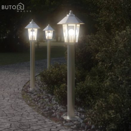 vidaXL ezüstszínű rozsdamentes acél kültéri állólámpa 80 cm