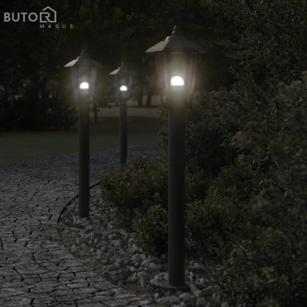 vidaXL fekete rozsdamentes acél kültéri állólámpa 80 cm