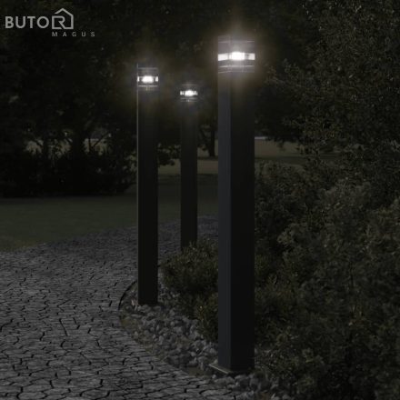 vidaXL 3 db fekete alumínium kültéri állólámpa 110 cm