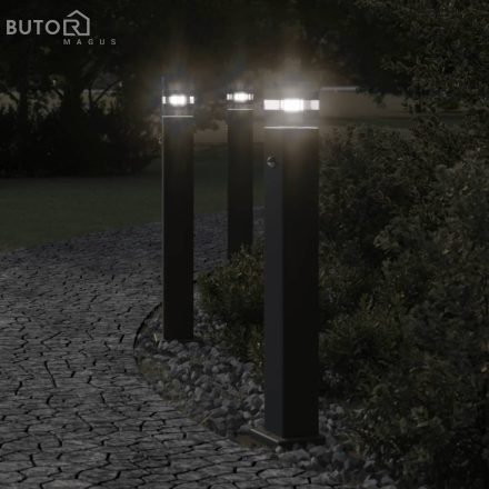 vidaXL fekete alumínium kültéri állólámpa érzékelővel 80 cm