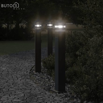 vidaXL 3 db fekete alumínium kültéri állólámpa aljzattal 80 cm