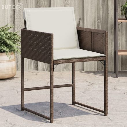 vidaXL 4 db barna polyrattan kerti szék párnával