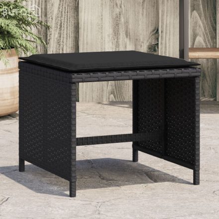 vidaXL 4 db fekete polyrattan kerti szék párnákkal 40 x 40 x 35 cm