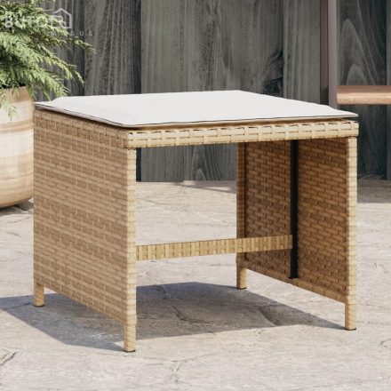 vidaXL 4 db bézs polyrattan kerti szék párnával 40x40x35 cm