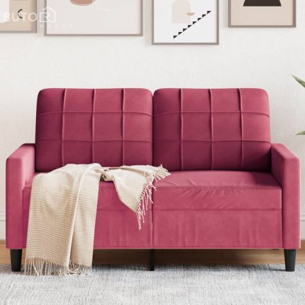 vidaXL kétszemélyes bordó bársony kanapé 120 cm