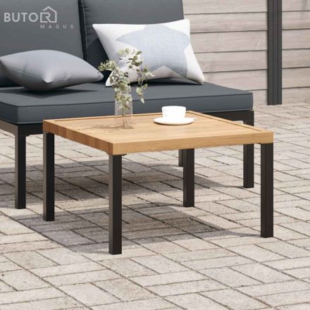vidaXL fekete alumínium kerti dohányzóasztal 65 x 65 x 40 cm