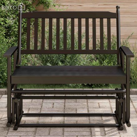 vidaXL fekete tömör nyárfa hintapad 118 x 70 x 104,5 cm