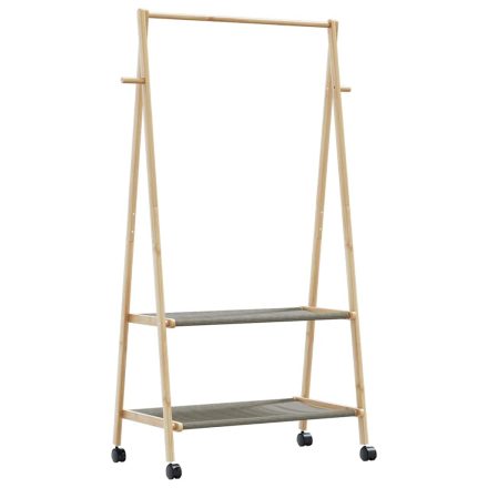 vidaXL bambusz ruhaállvány polcokkal és kerekekkel 96x45,5x155,5 cm