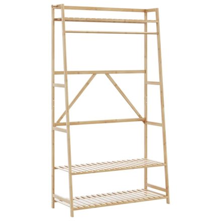 vidaXL bambusz ruhaállvány polcokkal 110x40x180 cm