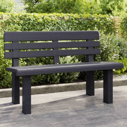 vidaXL antracitszürke polipropilén kerti pad 110 x 52 x 71 cm