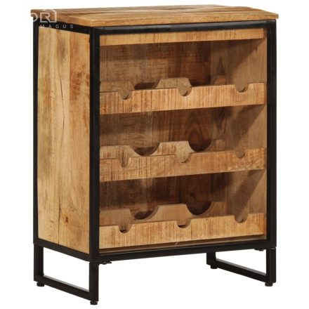 vidaXL tömör mangófa bortartó 9 palackhoz 55 x 33 x 70 cm