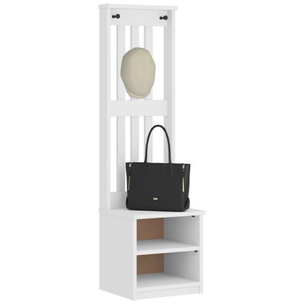 vidaXL SANDNES fehér tömör fenyőfa előszobafa 45x40x159,5 cm