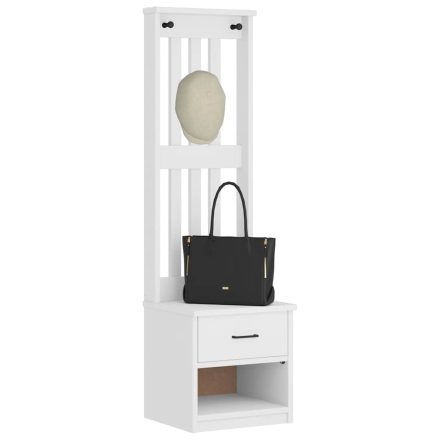 vidaXL SANDNES fehér tömör fenyőfa előszobafa 45x40x159,5 cm