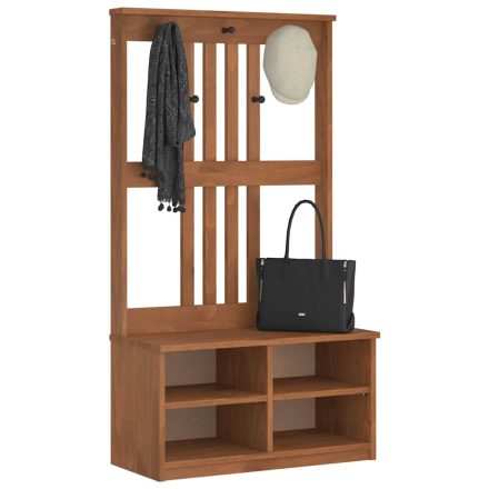 vidaXL SANDNES tömör fenyőfa előszobafa 87x40x159,5 cm