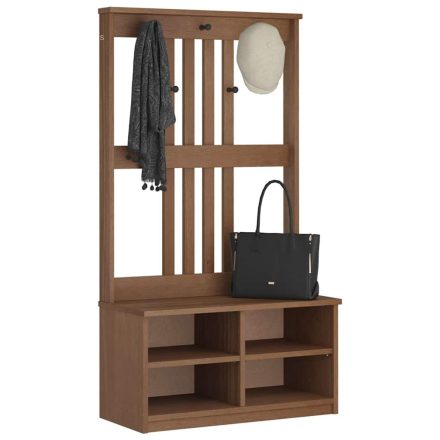 vidaXL SANDNES tömör fenyőfa előszobafa 87x40x159,5 cm