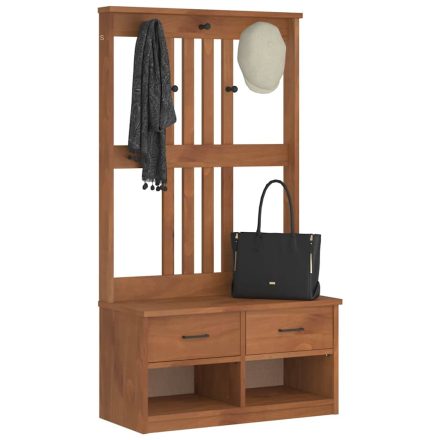 vidaXL SANDNES tömör fenyőfa előszobafa 87x40x159,5 cm