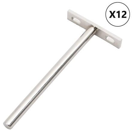 vidaXL 12db szénacél lebegő polckonzolok láthatatlan Ø10x150 mm
