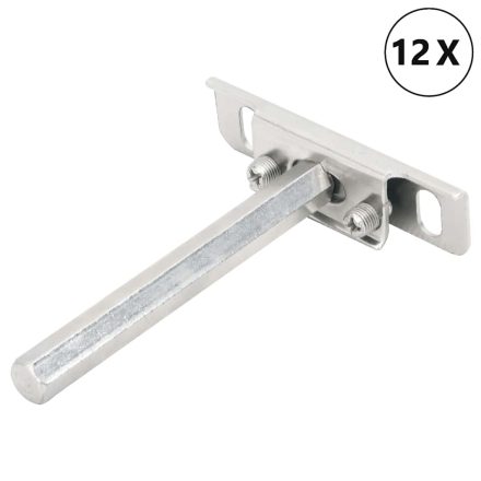 vidaXL 12db szénacél lebegő polckonzolok láthatatlan Ø12x100 mm