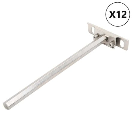 vidaXL 12db szénacél lebegő polckonzolok láthatatlan Ø12x200 mm