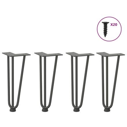 vidaXL 4 db antracitszürke hajtűláb dohányzóasztalhoz 30 cm tömör acél