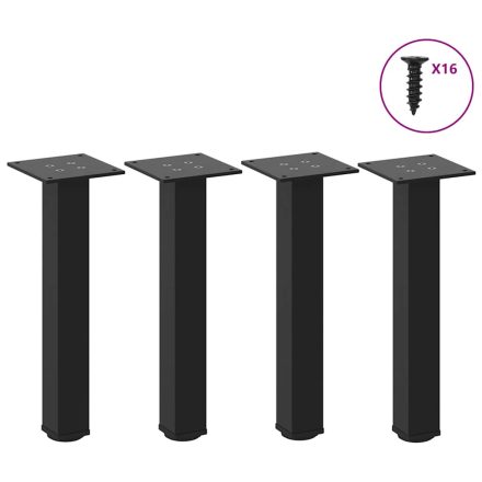 vidaXL 4 db fekete acél dohányzóasztal láb 42-44 cm