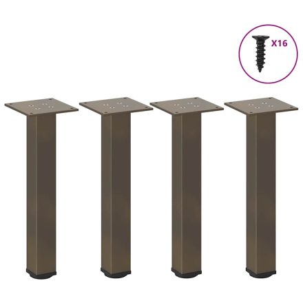 vidaXL 4 db natúr acél dohányzóasztal láb 42-44 cm acél