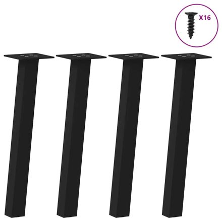 vidaXL 4 db fekete acél dohányzóasztal láb 30 cm