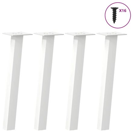 vidaXL 4 db fehér dohányzóasztal láb 42 cm acél