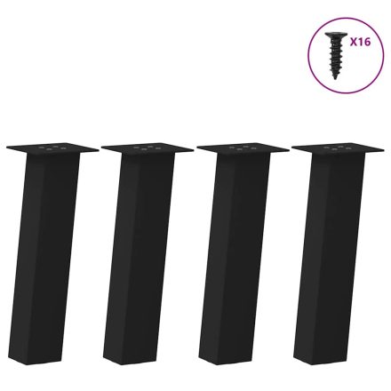 vidaXL 4 db fekete acél dohányzóasztal láb 42 cm