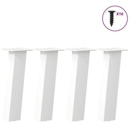 vidaXL 4 db fehér dohányzóasztal láb 42 cm acél