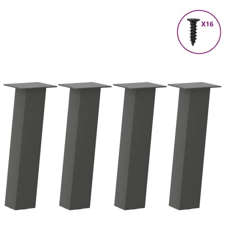 vidaXL 4 db antracitszürke acél dohányzóasztal láb 42 cm