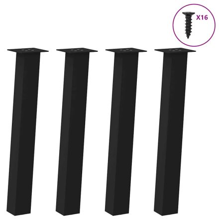 vidaXL 4 db fekete acél konzolasztal láb 72 cm