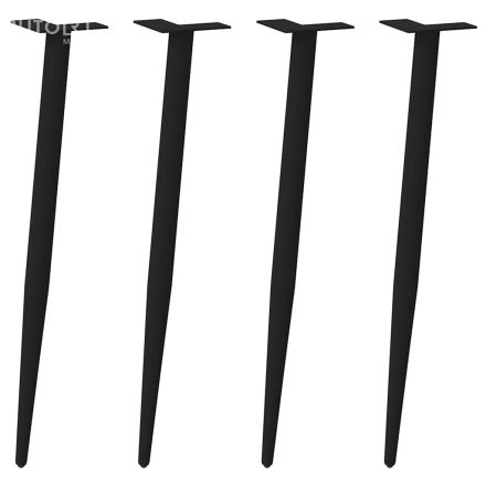 vidaXL 4 db kúpos alakú fekete acél konzolasztal láb 72-73 cm