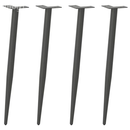 vidaXL 4 db antracitszürke kúpos alakú acél konzolasztal láb 72-73 cm