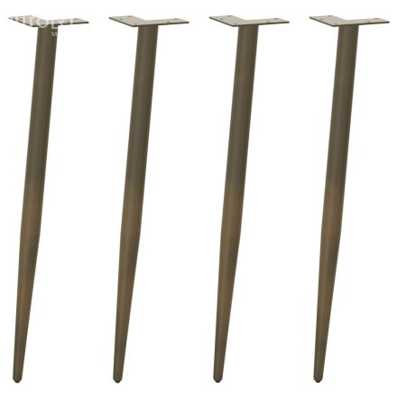 vidaXL 4 db kúpos alakú natúr acél konzolasztal láb 72-73 cm