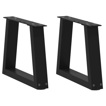 vidaXL 2 db fekete, V-alakú acél dohányzóasztal láb 30 x (30-31,3) cm