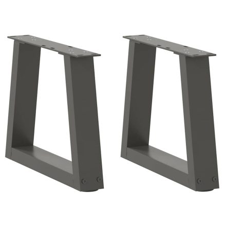 vidaXL 2 db antracitszürke, V-alakú acél dohányzóasztal láb 30x(30-31,3) cm