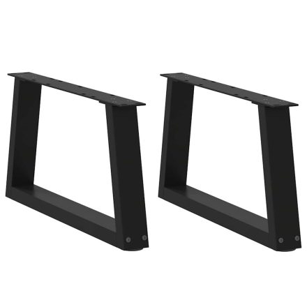 vidaXL 2 db fekete, V-alakú acél dohányzóasztal láb 70 x (30-31,3) cm