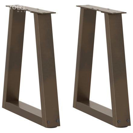 vidaXL 2 db V-alakú natúr acél dohányzóasztal láb 28 x (42-43,3) cm