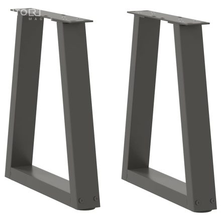 vidaXL 2 db antracitszürke, V-alakú acél dohányzóasztal láb 38x(42-43,3) cm