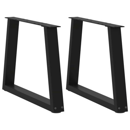 vidaXL 2 db fekete, V-alakú acél dohányzóasztal láb 50 x (42-43,3) cm